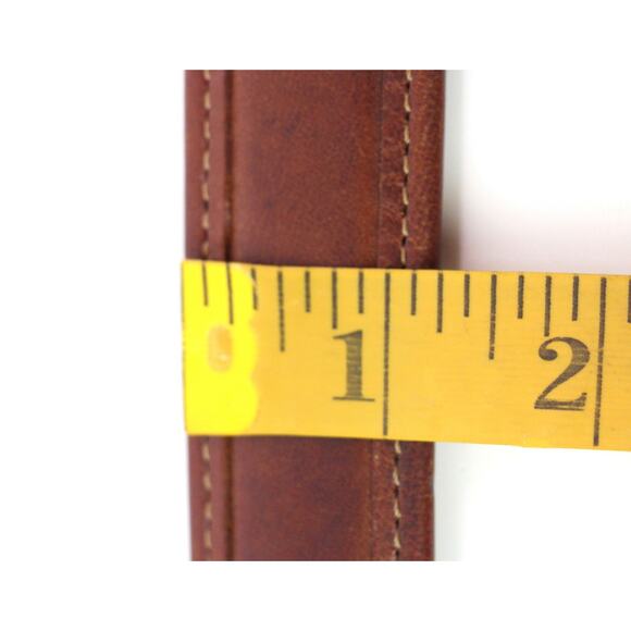 HandCrafted USA BROWN GENUINE LEATHER 1.25"Wd CASUAL DRESS MEN'S BELT 34/85 (t18 - Picture 10 of 14